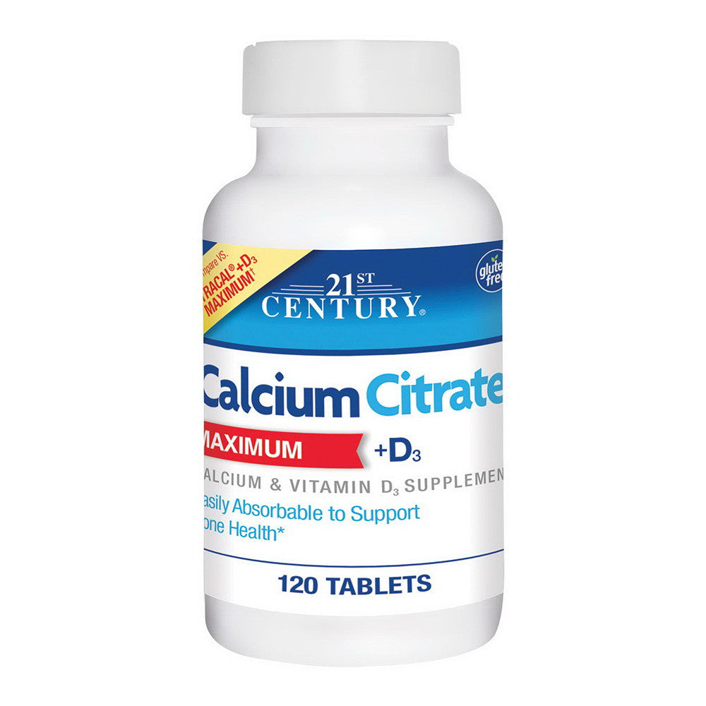 21st Century Calcium Citrate Plus D Maximum Caplets, 120 Ea